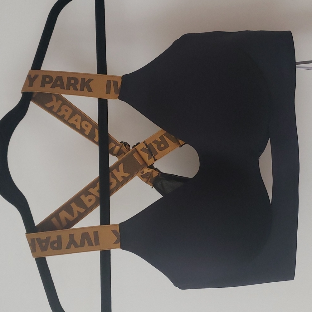 Adidas x Ivy Park Black and Honey Sports Bra